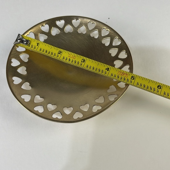 Brass Heart Tray/ Candle Holder - Picture 8 of 9